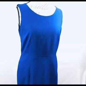 Kasper  8 Blue Sleeveless Knee-Length Work